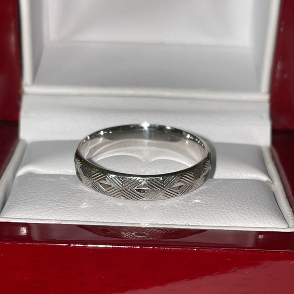 Solid 14K White Gold Stackable Band Ring - Picture 3 of 12